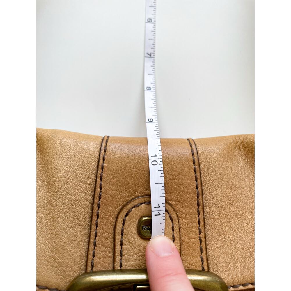Fossil Leather Light Tan Buckle Shoulder Bag - Picture 7 of 8